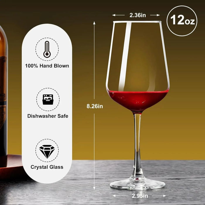 350ml Clear Glass Wine Glasses for Parties and Family