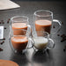 350ml Double Glass Coffee Cup With Handle