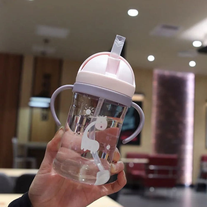 350ml Kids Drinking Cup with Straw and Gravity Ball Wide