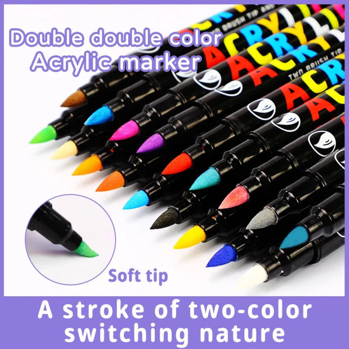 36/84 Colour Dual Tip Acrylic Paint Markers for Diy