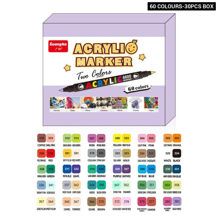 36/84 Colour Dual Tip Acrylic Paint Markers for Diy