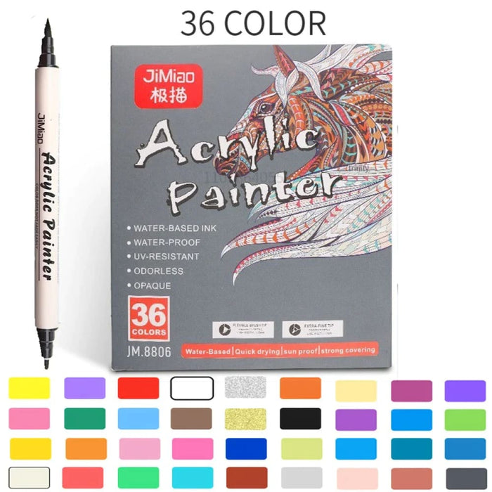 36 Pastel Acrylic Paint Markers for Rock Painting Wood