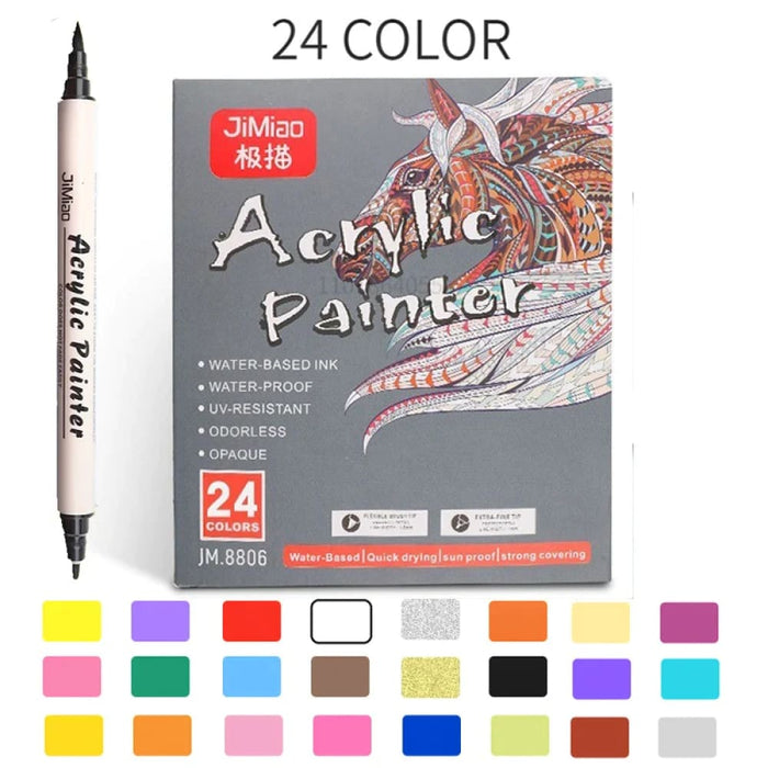 36 Pastel Acrylic Paint Markers for Rock Painting Wood