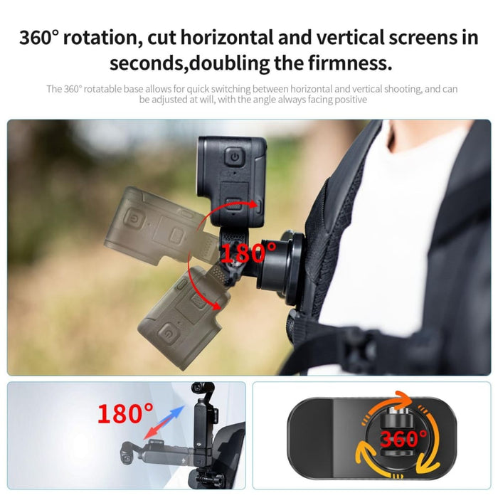 360 Degree Rotation Backpack Clip Magnetic Suction Mount