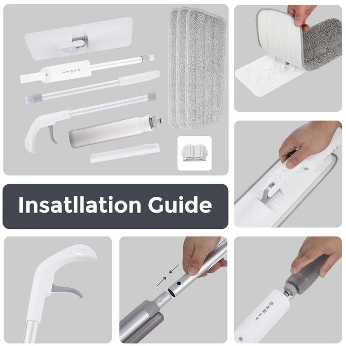 360 Degree Spray Floor Mop with Reusable Microfiber Pads