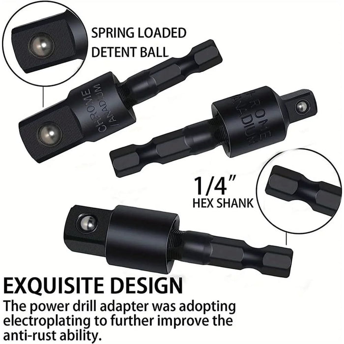360 Electric Drill Adapter For Universal Hex To Square Head