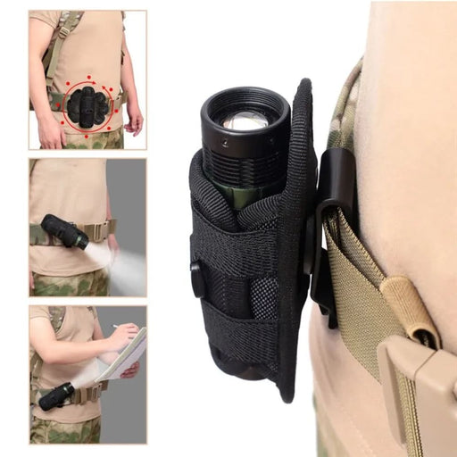 360 Rotatable Molle Flashlight Pouch For Tactical Hunting