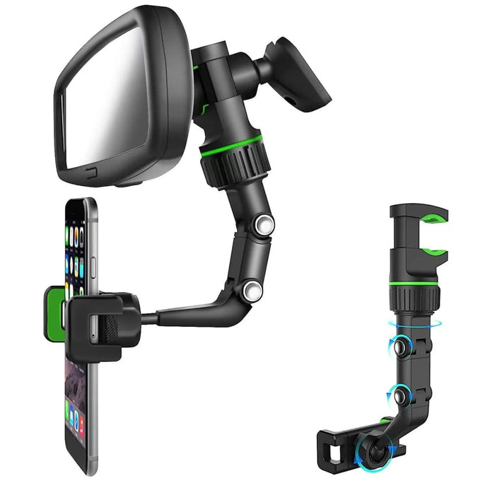 360 Rotatable Rearview Mirror Phone Holder