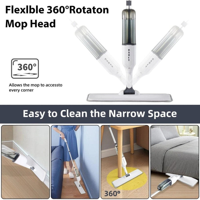 360° Rotation Big Capacity Flat Mop With Reusable