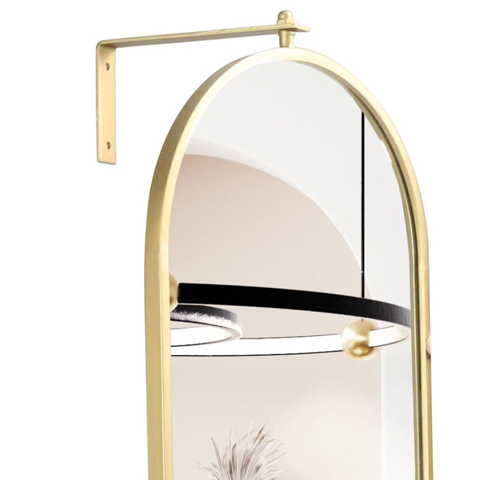 360 Swivel Wall Mirrors 140cm X35cm Oval Shape Gold Frame
