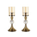 2x 38cm Glass Candle Holder Stand Metal