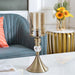 38cm Glass Candle Holder Stand Metal
