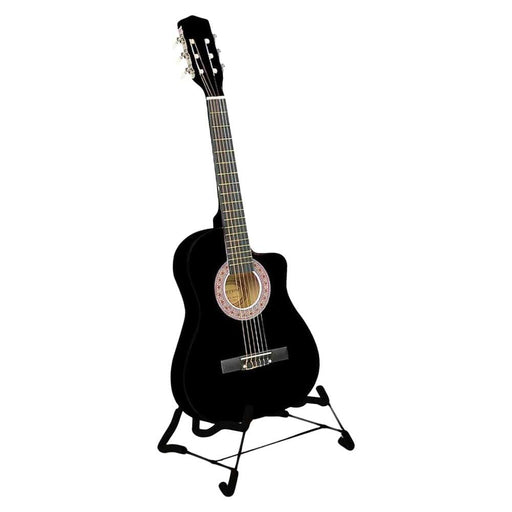 38in Cutaway Acoustic Guitar with Bag - Black