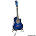 38in Cutaway Acoustic Guitar With Bag - Blue Burst