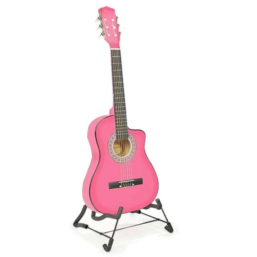 38in Cutaway Acoustic Guitar With Bag - Pink