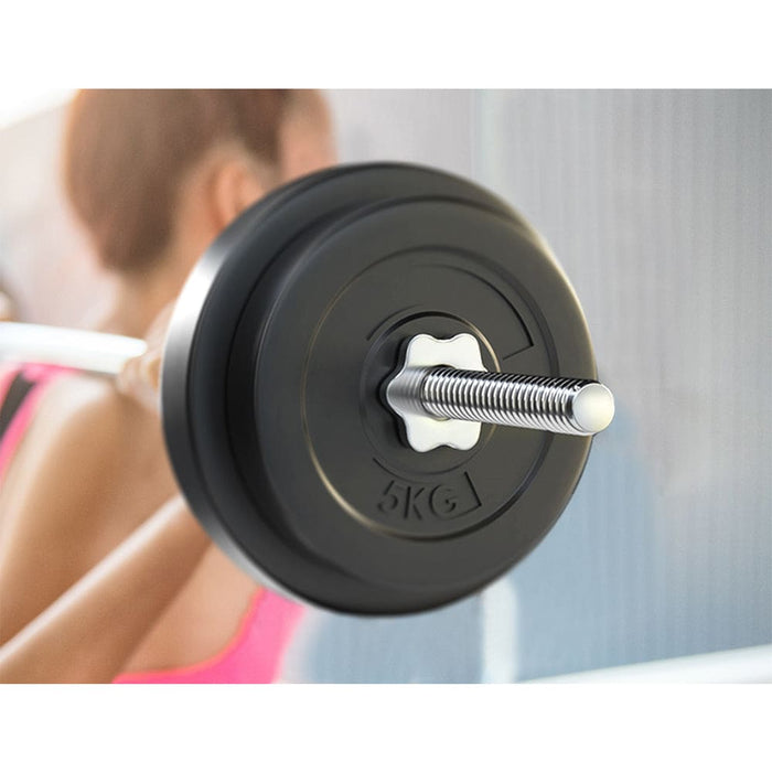 38kg Barbell Weight Set Plates Bar Bench Press Fitness