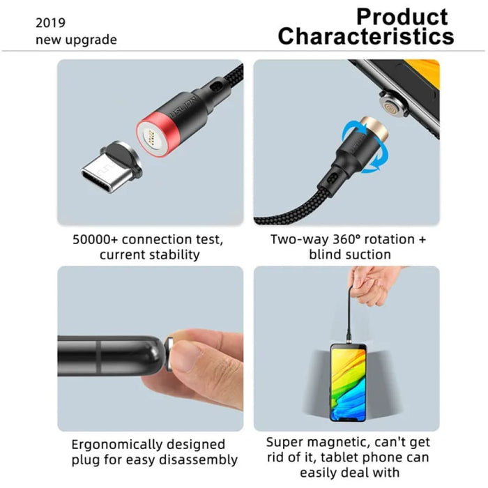 3a Magnetic Fast Charge Cable for Iphone Xs Max Xr 8 7 6s