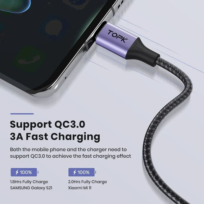 3a Micro Usb Type c Charger Cable for Xiaomi Redmi Note 10