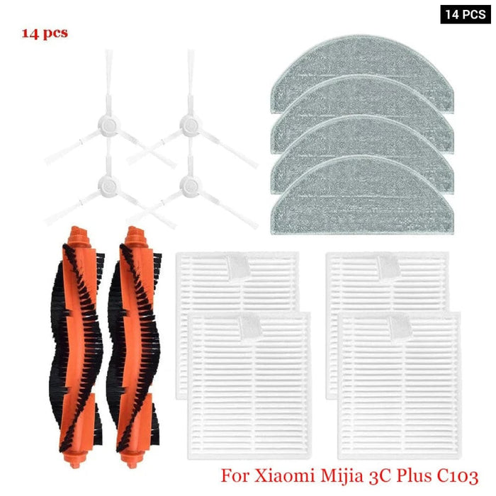 3c Plus Sweeper Parts Roller Brush Filter Mop Rags