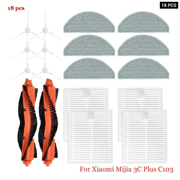 3c Plus Sweeper Parts Roller Brush Filter Mop Rags