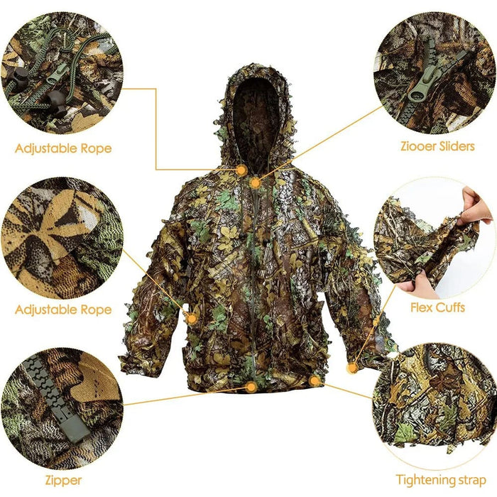 3d Leafy Camo Hunting Suit For Men Women And Kids
