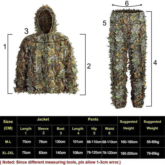 3d Leafy Camo Hunting Suit For Men Women And Kids