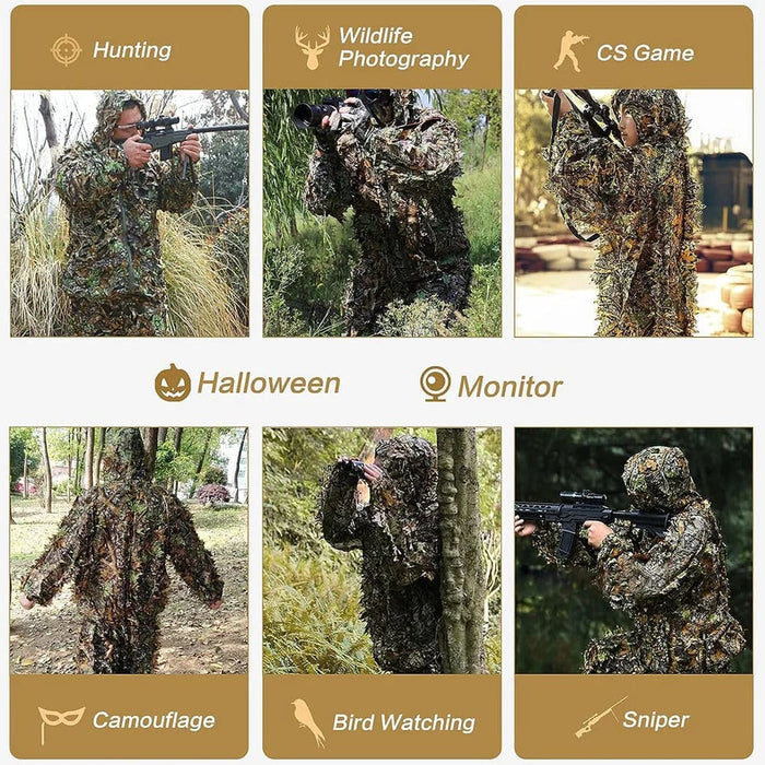 3d Leafy Camo Hunting Suit For Men Women And Kids