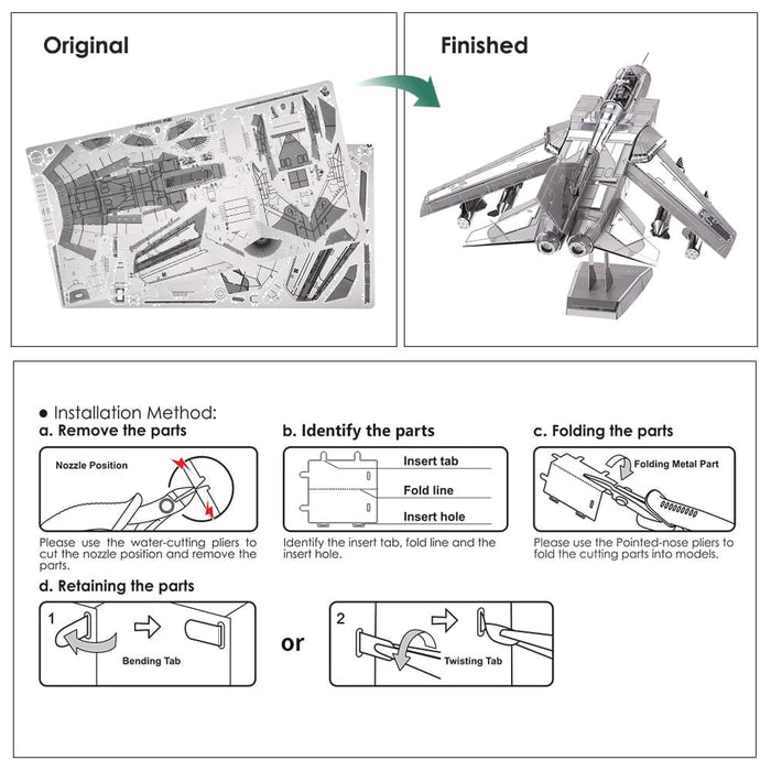 3d Metal Puzzles For Adult Tornado Fighter Jets Diy Toy