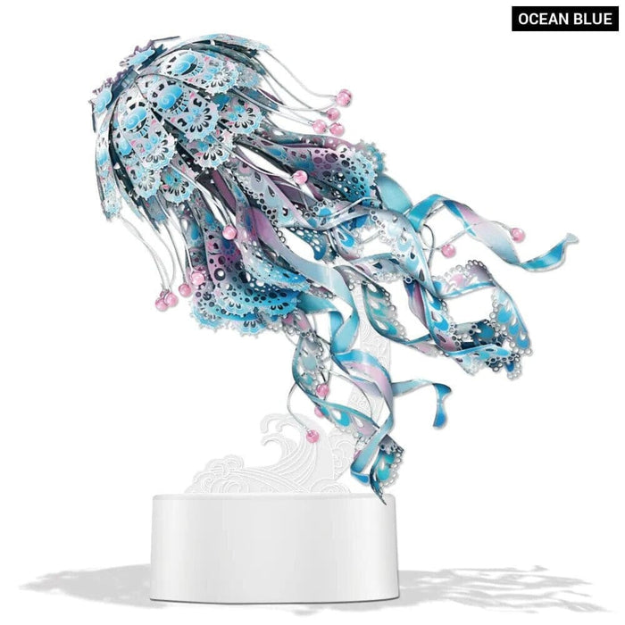 3d Puzzles Metal Model Colourful Jellyfish Building Kits
