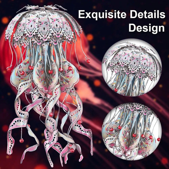 3d Puzzles Metal Model Colourful Jellyfish Building Kits