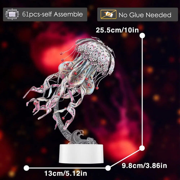 3d Puzzles Metal Model Colourful Jellyfish Building Kits