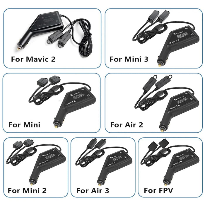 3in1 Car Charger for Dji Mini 4 3 Pro Air Dual Battery