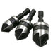 3pc 90 Hex Shank 5 Blade Countersink Set 12/16/19mm