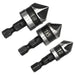 3pc 90 Hex Shank 5 Blade Countersink Set 12/16/19mm