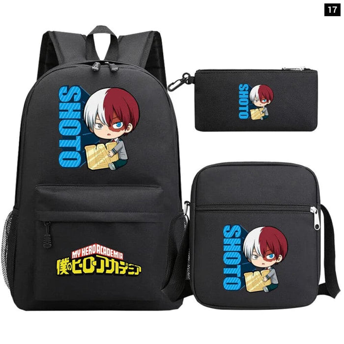 3pc Deku Backpack Set for Boys Girls my Hero Academia