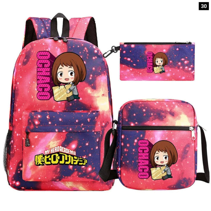 3pc Deku Backpack Set for Boys Girls my Hero Academia