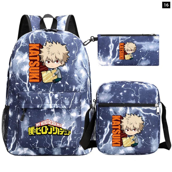 3pc Deku Backpack Set for Boys Girls my Hero Academia