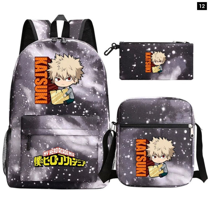 3pc Deku Backpack Set for Boys Girls my Hero Academia