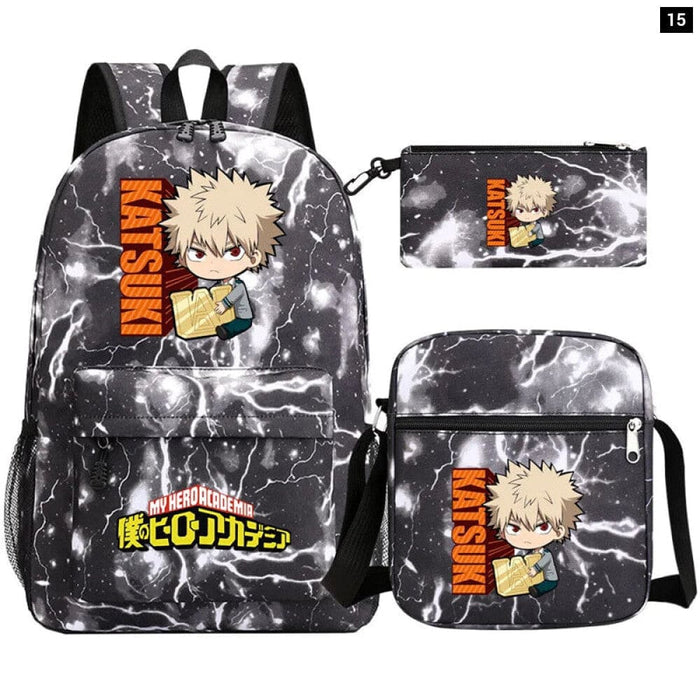 3pc Deku Backpack Set for Boys Girls my Hero Academia