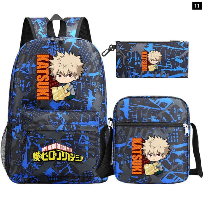 3pc Deku Backpack Set for Boys Girls my Hero Academia