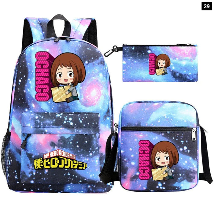 3pc Deku Backpack Set for Boys Girls my Hero Academia