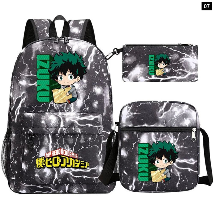 3pc Deku Backpack Set for Boys Girls my Hero Academia