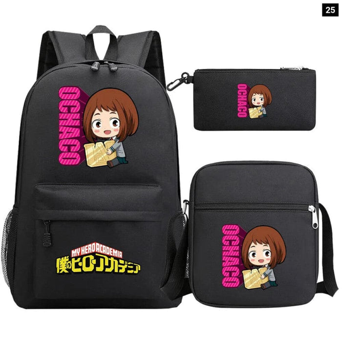 3pc Deku Backpack Set for Boys Girls my Hero Academia