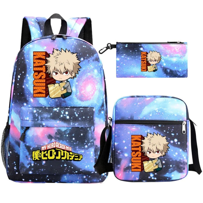 3pc Deku Backpack Set for Boys Girls my Hero Academia
