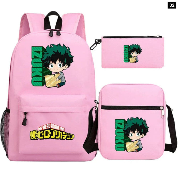 3pc Deku Backpack Set for Boys Girls my Hero Academia