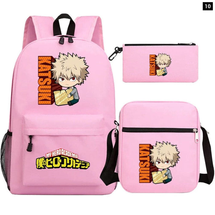 3pc Deku Backpack Set for Boys Girls my Hero Academia