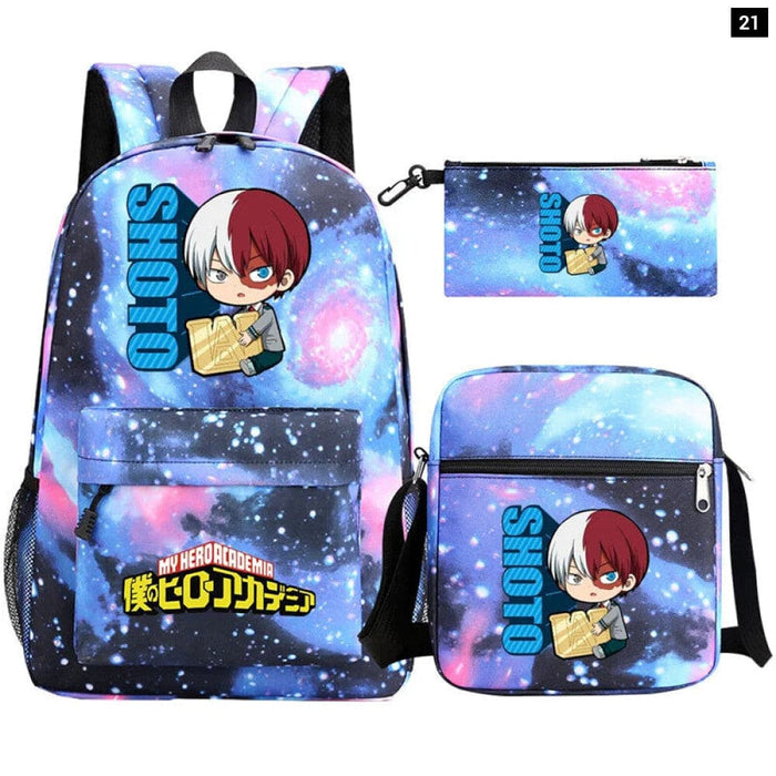 3pc Deku Backpack Set for Boys Girls my Hero Academia