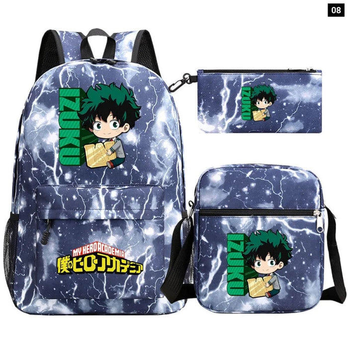 3pc Deku Backpack Set for Boys Girls my Hero Academia