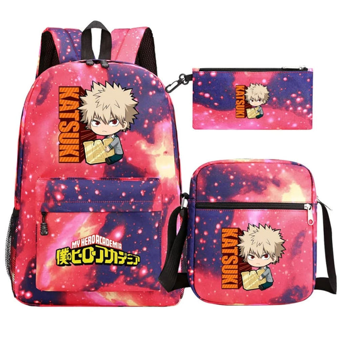 3pc Deku Backpack Set for Boys Girls my Hero Academia