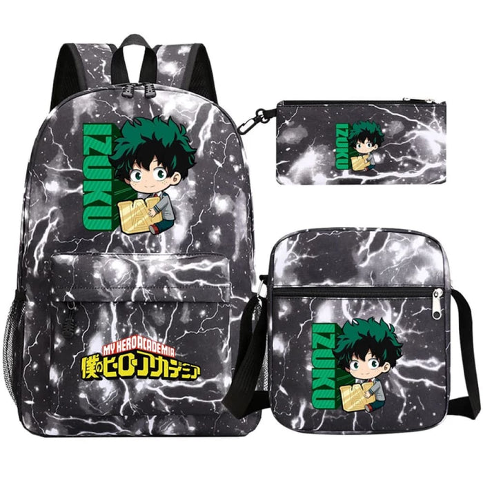 3pc Deku Backpack Set for Boys Girls my Hero Academia